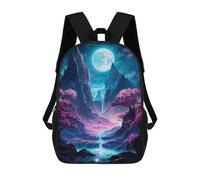 sinyumoney Sacs À Dos Imprimés En 3D Pour Enfants 17inch Neon Full Moon Valley Sac D'école Pour Enfants, Sac De Voyage, Sac À Livres Tendance, Grand Sac À Dos