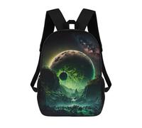 sinyumoney Sacs À Dos Imprimés En 3D Pour Enfants 17inch Neon Green Full Moon Sac D'école Pour Enfants, Sac De Voyage, Sac À Livres Tendance, Grand Sac À Dos