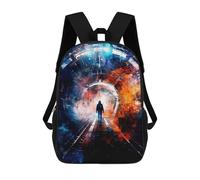 sinyumoney Sacs À Dos Imprimés En 3D Pour Enfants 17inch Silhouette in A Futuristic Tunnel Sac D'école Pour Enfants, Sac De Voyage, Sac À Livres Tendance, Grand Sac À Dos
