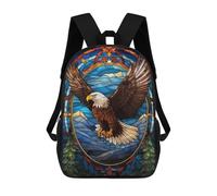 sinyumoney Sacs À Dos Imprimés En 3D Pour Enfants 17inch Stained Glass Bald Eagle Sac D'école Pour Enfants, Sac De Voyage, Sac À Livres Tendance, Grand Sac À Dos
