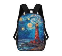 sinyumoney Sacs À Dos Imprimés En 3D Pour Enfants 17inch Starry Night Lighthouse Sac D'école Pour Enfants, Sac De Voyage, Sac À Livres Tendance, Grand Sac À Dos