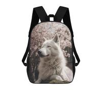 sinyumoney Sacs À Dos Imprimés En 3D Pour Enfants 17inch White Wolf Cherry Blossom Sacs À Livres Garçon Fille Sac D'école Pour Enfants Sac À Dos Avec Grandes Poches Pour L'école