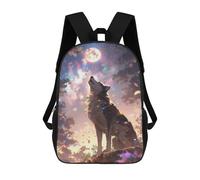 sinyumoney Sacs À Dos Imprimés En 3D Pour Enfants 17inch Wolf Howling at The Moon Sac D'école Pour Enfants, Sac De Voyage, Sac À Livres Tendance, Grand Sac À Dos