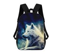 sinyumoney Sacs À Dos Imprimés En 3D Pour Enfants 17inch Wolf White Fractal Sacs À Livres Garçon Fille Sac D'école Pour Enfants Sac À Dos Avec Grandes Poches Pour L'école