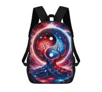 sinyumoney Sacs À Dos Imprimés En 3D Pour Enfants 17inch Yin Yang Space Landscape in Red And Blue Sacs À Livres Garçon Fille Sac D'école Pour Enfants Sac À Dos Avec Grandes Poches Pour L'école