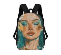 sinyumoney Sacs À Dos Imprimés En 3D Pour Enfants Abstract Woman Portrait Painting Sacs À Dos Scolaires Garçon Fille Avec Grandes Poches Pour Enfants 17inch
