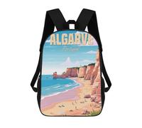 sinyumoney Sacs À Dos Imprimés En 3D Pour Enfants Algarve Portugal : Sac À Dos Scolaire Mignon Pour Garçons, Idéal Pour Les Activités De Plein Air Et Les Sorties Au Collège 17inch