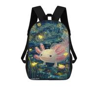 sinyumoney Sacs À Dos Imprimés En 3D Pour Enfants Aquatic Dreams Axolotl Night Sky Sacs À Dos Scolaires Garçon Fille Avec Grandes Poches Pour Enfants 17inch