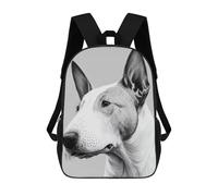 sinyumoney Sacs À Dos Imprimés En 3D Pour Enfants Artistic Bull Terrier Portrait Sacs À Dos Scolaires Garçon Fille Avec Grandes Poches Pour Enfants 17inch
