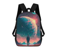 sinyumoney Sacs À Dos Imprimés En 3D Pour Enfants Astronaut Gazing at Planets -5 Sacs À Dos Scolaires Garçon Fille Avec Grandes Poches Pour Enfants 17inch