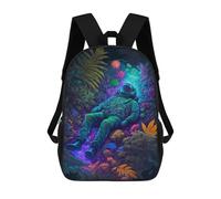 sinyumoney Sacs À Dos Imprimés En 3D Pour Enfants Astronaut in Neon Jungle Sacs À Dos Scolaires Garçon Fille Avec Grandes Poches Pour Enfants 17inch