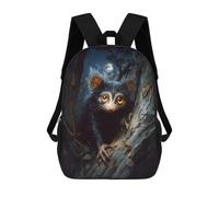 sinyumoney Sacs À Dos Imprimés En 3D Pour Enfants Aye-aye Lemur in The Night Forest : Sac À Dos Scolaire Mignon Pour Garçons, Idéal Pour Les Activités De Plein Air Et Les Sorties Au Collège 17inch