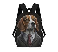 sinyumoney Sacs À Dos Imprimés En 3D Pour Enfants Beagle in A Mens Suit Sacs À Dos Scolaires Garçon Fille Avec Grandes Poches Pour Enfants 17inch