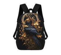 sinyumoney Sacs À Dos Imprimés En 3D Pour Enfants Black And Gold Sparrow 03 Sacs À Dos Tendance Et Décontractés, Sacs De Voyage Mignons, Sacs À Dos Décontractés Pour Garçons Et Filles