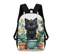 sinyumoney Sacs À Dos Imprimés En 3D Pour Enfants Black Cat Illustration : Sac À Dos Scolaire Mignon Pour Garçons, Idéal Pour Les Activités De Plein Air Et Les Sorties Au Collège 17inch