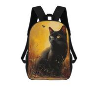 sinyumoney Sacs À Dos Imprimés En 3D Pour Enfants Black Cat in Field Sacs À Dos Tendance Et Décontractés, Sacs De Voyage Mignons, Sacs À Dos Décontractés Pour Garçons Et Filles