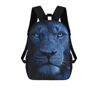 sinyumoney Sacs À Dos Imprimés En 3D Pour Enfants Blue Lion Face Art Print Sacs À Dos Tendance Et Décontractés, Sacs De Voyage Mignons, Sacs À Dos Décontractés Pour Garçons Et Filles