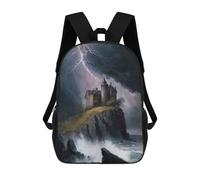 sinyumoney Sacs À Dos Imprimés En 3D Pour Enfants Burnt Out Castle on Cliff : Sac À Dos Scolaire Mignon Pour Garçons, Idéal Pour Les Activités De Plein Air Et Les Sorties Au Collège 17inch