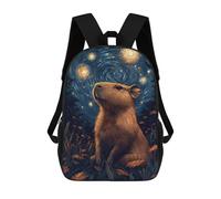 sinyumoney Sacs À Dos Imprimés En 3D Pour Enfants Capybara Starry Night Sacs À Dos Scolaires Garçon Fille Avec Grandes Poches Pour Enfants 17inch