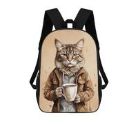 sinyumoney Sacs À Dos Imprimés En 3D Pour Enfants Cat Animals Coffee Sacs À Dos Tendance Et Décontractés, Sacs De Voyage Mignons, Sacs À Dos Décontractés Pour Garçons Et Filles