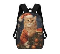 sinyumoney Sacs À Dos Imprimés En 3D Pour Enfants Cat Eat Pizza in Christmas : Sac À Dos Scolaire Mignon Pour Garçons, Idéal Pour Les Activités De Plein Air Et Les Sorties Au Collège 17inch