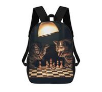 sinyumoney Sacs À Dos Imprimés En 3D Pour Enfants Cats Playing Chess : Sac À Dos Scolaire Mignon Pour Garçons, Idéal Pour Les Activités De Plein Air Et Les Sorties Au Collège 17inch