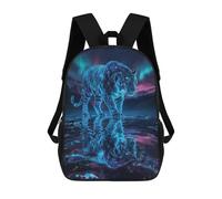 sinyumoney Sacs À Dos Imprimés En 3D Pour Enfants Celestial Tiger Reflection : Sac À Dos Scolaire Mignon Pour Garçons, Idéal Pour Les Activités De Plein Air Et Les Sorties Au Collège 17inch
