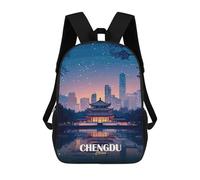 sinyumoney Sacs À Dos Imprimés En 3D Pour Enfants Chengdu China Cityscape at Night : Sac À Dos Scolaire Mignon Pour Garçons, Idéal Pour Les Activités De Plein Air Et Les Sorties Au Collège 17inch