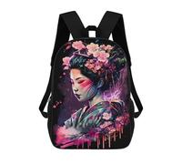 sinyumoney Sacs À Dos Imprimés En 3D Pour Enfants Cherry Blossom Geisha Art Print -1 : Sac À Dos Scolaire Mignon Pour Garçons, Idéal Pour Les Activités De Plein Air Et Les Sorties Au Collège 17inch
