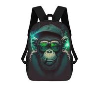 sinyumoney Sacs À Dos Imprimés En 3D Pour Enfants Chill Monkey : Sac À Dos Scolaire Mignon Pour Garçons, Idéal Pour Les Activités De Plein Air Et Les Sorties Au Collège 17inch