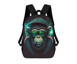 sinyumoney Sacs À Dos Imprimés En 3D Pour Enfants Chill Monkey : Sac À Dos Scolaire Mignon Pour Garçons, Idéal Pour Les Activités De Plein Air Et Les Sorties Au Collège 17inch