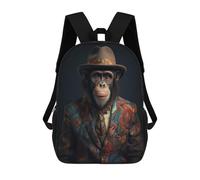 sinyumoney Sacs À Dos Imprimés En 3D Pour Enfants Chimpanzee in Boho Suit : Sac À Dos Scolaire Mignon Pour Garçons, Idéal Pour Les Activités De Plein Air Et Les Sorties Au Collège 17inch