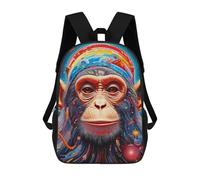 sinyumoney Sacs À Dos Imprimés En 3D Pour Enfants Chimpanzee in Cosmic Dreamscape Sacs À Dos Scolaires Garçon Fille Avec Grandes Poches Pour Enfants 17inch