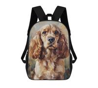 sinyumoney Sacs À Dos Imprimés En 3D Pour Enfants Cocker Spaniel Oil Painting Sacs À Dos Tendance Et Décontractés, Sacs De Voyage Mignons, Sacs À Dos Décontractés Pour Garçons Et Filles