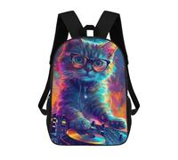 sinyumoney Sacs À Dos Imprimés En 3D Pour Enfants Colorful Cat DJ Art Print Sacs À Dos Tendance Et Décontractés, Sacs De Voyage Mignons, Sacs À Dos Décontractés Pour Garçons Et Filles