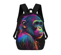 sinyumoney Sacs À Dos Imprimés En 3D Pour Enfants Colorful Chimpanzee Portrait-2 Sacs À Dos Scolaires Garçon Fille Avec Grandes Poches Pour Enfants 17inch