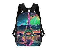 sinyumoney Sacs À Dos Imprimés En 3D Pour Enfants Colorful Eiffel Tower Reflection-1 Sacs À Dos Tendance Et Décontractés, Sacs De Voyage Mignons, Sacs À Dos Décontractés Pour Garçons Et Filles