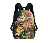 sinyumoney Sacs À Dos Imprimés En 3D Pour Enfants Colorful Flower Bouquet Painting Sacs À Dos Scolaires Garçon Fille Avec Grandes Poches Pour Enfants 17inch