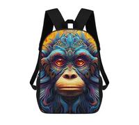 sinyumoney Sacs À Dos Imprimés En 3D Pour Enfants Colorful Monkey Portrait -7 Sacs À Dos Scolaires Garçon Fille Avec Grandes Poches Pour Enfants 17inch