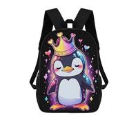 sinyumoney Sacs À Dos Imprimés En 3D Pour Enfants Colorful Penguin King Sacs À Dos Scolaires Garçon Fille Avec Grandes Poches Pour Enfants 17inch