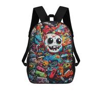 sinyumoney Sacs À Dos Imprimés En 3D Pour Enfants Colorful Retro Gaming Collage Sacs À Dos Scolaires Garçon Fille Avec Grandes Poches Pour Enfants 17inch