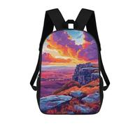 sinyumoney Sacs À Dos Imprimés En 3D Pour Enfants Colorful Sunset Landscape Sacs À Dos Scolaires Garçon Fille Avec Grandes Poches Pour Enfants 17inch