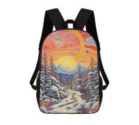 sinyumoney Sacs À Dos Imprimés En 3D Pour Enfants Colorful Winter Forest Pathway Sacs À Dos Tendance Et Décontractés, Sacs De Voyage Mignons, Sacs À Dos Décontractés Pour Garçons Et Filles
