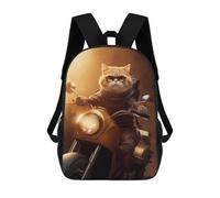 sinyumoney Sacs À Dos Imprimés En 3D Pour Enfants Cool Cat Riding Motorcycle Sacs À Dos Tendance Et Décontractés, Sacs De Voyage Mignons, Sacs À Dos Décontractés Pour Garçons Et Filles