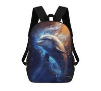 sinyumoney Sacs À Dos Imprimés En 3D Pour Enfants Cosmic Celestial Dolphin Sacs À Dos Scolaires Garçon Fille Avec Grandes Poches Pour Enfants 17inch