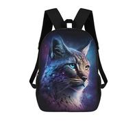 sinyumoney Sacs À Dos Imprimés En 3D Pour Enfants Cosmic Lynx Portrait Print-1 Sacs À Dos Tendance Et Décontractés, Sacs De Voyage Mignons, Sacs À Dos Décontractés Pour Garçons Et Filles