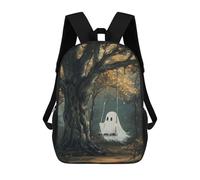 sinyumoney Sacs À Dos Imprimés En 3D Pour Enfants Cute Ghost on Swing : Sac À Dos Scolaire Mignon Pour Garçons, Idéal Pour Les Activités De Plein Air Et Les Sorties Au Collège 17inch