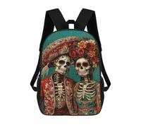 sinyumoney Sacs À Dos Imprimés En 3D Pour Enfants Day of The Dead Couple Art Print-3 Sacs À Dos Tendance Et Décontractés, Sacs De Voyage Mignons, Sacs À Dos Décontractés Pour Garçons Et Filles