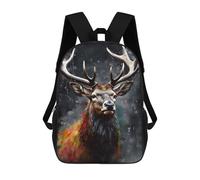 sinyumoney Sacs À Dos Imprimés En 3D Pour Enfants Deer Oil Paint Portrait : Sac À Dos Scolaire Mignon Pour Garçons, Idéal Pour Les Activités De Plein Air Et Les Sorties Au Collège 17inch