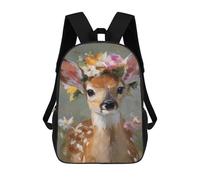 sinyumoney Sacs À Dos Imprimés En 3D Pour Enfants Deer with Flower Crown Sacs À Dos Tendance Et Décontractés, Sacs De Voyage Mignons, Sacs À Dos Décontractés Pour Garçons Et Filles